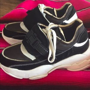 Jefferey Campbell black & white platform sneakers